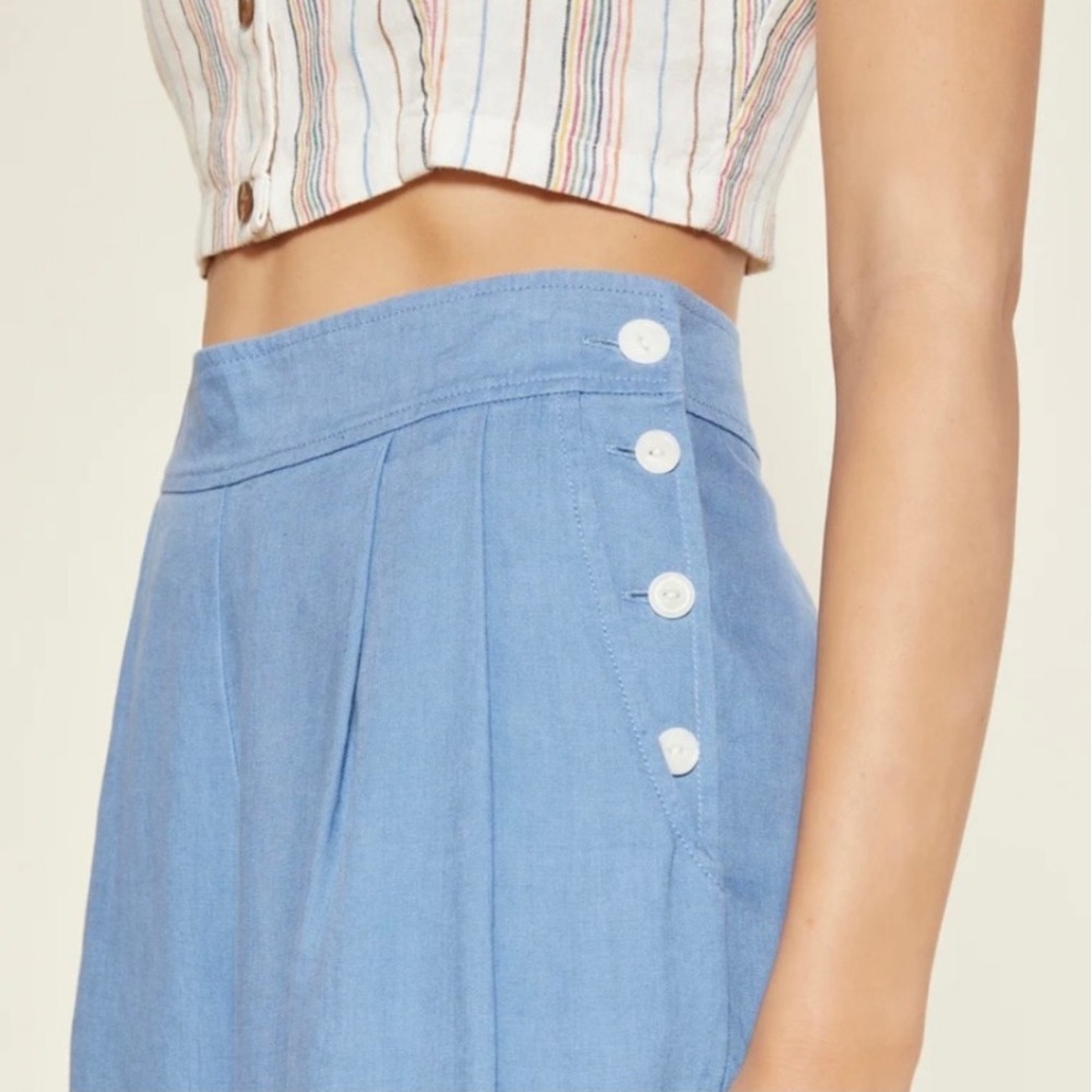 Outerknown ECLIPSE PLEATED Linen Wide Leg Pants Sailor Button Coastal‎ WOMEN 4 - Picture 13 of 13